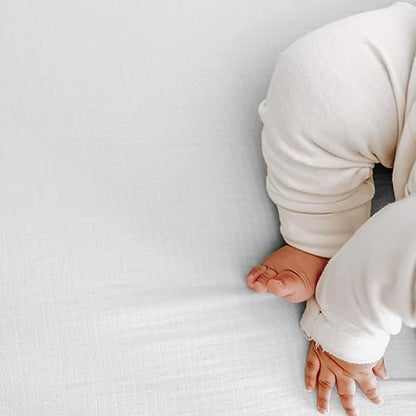 Newton Baby Organic Fitted Crib Sheets (2-Pack) - Ultra Breathable and Soft, 100% Organic Muslin Cotton, Fits All Standard Cribs, White…