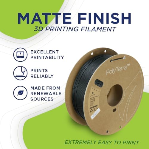 Polymaker Matte PLA Filament Cotton White 1.75mm 1kg 3D Printing Filament, PolyTerra 3D Printer PLA Filament