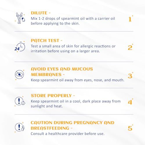 HIQILI 100ML Spearmint Oil for Skin Care, Facial, Can be Added to Lotions, Creams -100% Pure Natural Treatment Grade - 3.38 Fl Oz