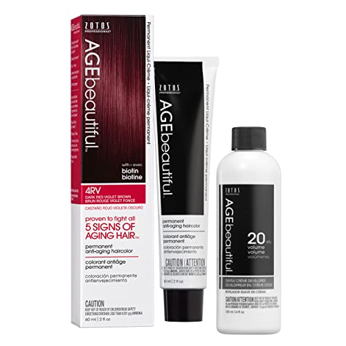AGE beautiful Permanent Hair Color Dye Liqui Creme | 100% Gray Coverage | Anti-Aging Haircolor | Biotin for Thicker, Fuller Hair | Professional Salon Coloring
