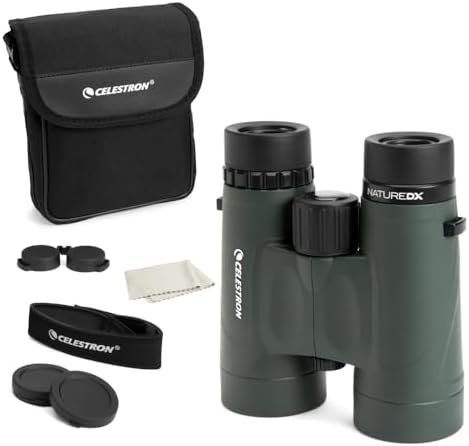 Celestron - Nature DX 10x42 Binoculars – Ideal for Birding and Outdoors – 42mm Objective Lenses – 5.8° Field of View – BaK-4 Prisms – Fully Multi-Coated – Waterproof and Fogproof