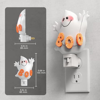 L LOHAS LED Halloween Night Light Plug in, Ghost Nightlight with UL,C7 Bulbs Changeable,Halloween Party Decorative for Adults,Kids,Gift