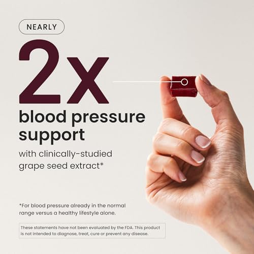 HumanN SuperBeets Heart Chews, Nitric Oxide and Blood Pressure Support, Grape Seed Extract & Non-GMO Beet Root Powder Energy, Pomegranate Berry Flavor, 180 Count