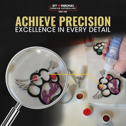 Starbond Super Fast Thin, Premium Instant CA (Cyanoacrylate Adhesive) Super Glue Plus Extra Cap and Microtips, (for Woodturning, Pen Turning, Hobby, Stabilizing, Finish, Inlay) (4 Ounce)