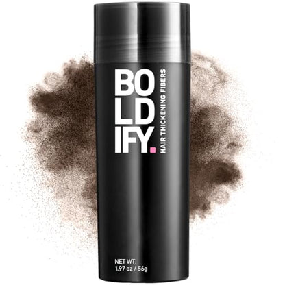 BOLDIFY Hair Fibers (56g) - Fill In Thinning and Fine Hair for an Instantly Fuller, Thicker Look - 14 Shades for Women & Men - Ash Brown
