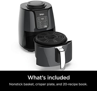 Ninja Air Fryer, Roast, Bake, Air Fry, Roast, Broil, Reheats, & Dehydrates, 4-in-1, Fries, Frozen Food, Veggies, and Juicy Meat, Less Oil, Easy Meals, Healthy Meals, Compact, 4 QT, Grey, AF101