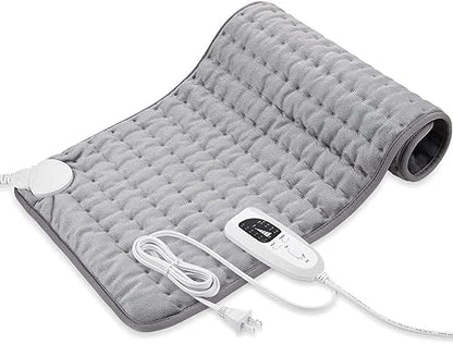 Heating Pad-Electric Heating Pad for Back,Neck,Abdomen,Moist Heated Pad for Shoulder,Knee,Hot Pad for Arms and Legs,Dry&Moist Heat & Auto Shut Off(Silver, 12''×24')