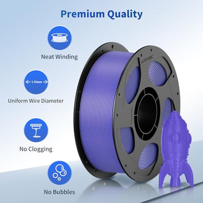 ANYCUBIC PLA 3D Printer Filament, 3D Printing PLA Filament 1.75mm Dimensional Accuracy +/- 0.02mm, 1KG Reusable Spool (2.2 lbs), Purple