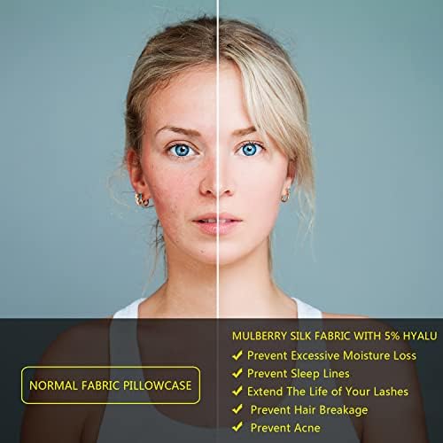 Silk Pillow Cases 2 Pack, Mulberry Silk Pillowcases Standard Set of 2, Health, Smooth, Anti Acne, Beauty Sleep, Both Sides Natural Silk Satin Pillow Cases for Women 2 Pack with Zipper for Gift,White