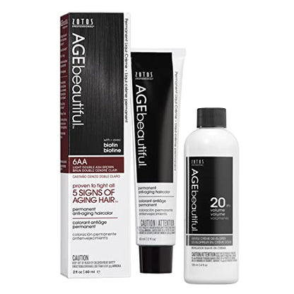 AGE beautiful Permanent Hair Color Dye Liqui Creme | 100% Gray Coverage | Anti-Aging Haircolor | Biotin for Thicker, Fuller Hair | Professional Salon Coloring