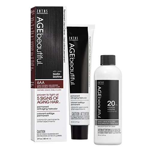 AGE beautiful Permanent Hair Color Dye Liqui Creme | 100% Gray Coverage | Anti-Aging Haircolor | Biotin for Thicker, Fuller Hair | Professional Salon Coloring
