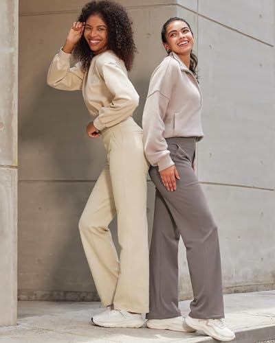 G4Free Yoga Pants Women Wide Leg Pants with Pockets High Waist Stretch Dress Casual Sweatpants Petite/Regular/Tall