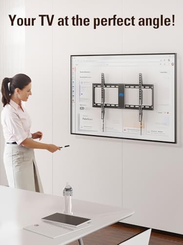 Mounting Dream TV Mount Fixed for Most 42-84 Inch Flat Screen TVs, TV Wall Mount Bracket up to VESA 600 x 400mm and 132 lbs - Fits 16"/18"/24" Studs - Low Profile and Space Saving MD2163-K