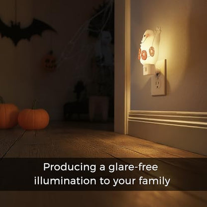 L LOHAS LED Halloween Night Light Plug in, Ghost Nightlight with UL,C7 Bulbs Changeable,Halloween Party Decorative for Adults,Kids,Gift