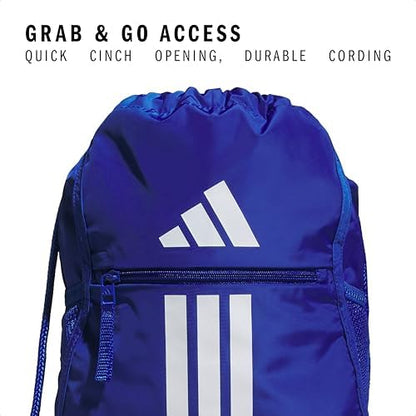 adidas Alliance Sackpack, Drawstring Backpack, Lightweight Small Gym Bag for Women and Men, Team Royal Blue, One Size