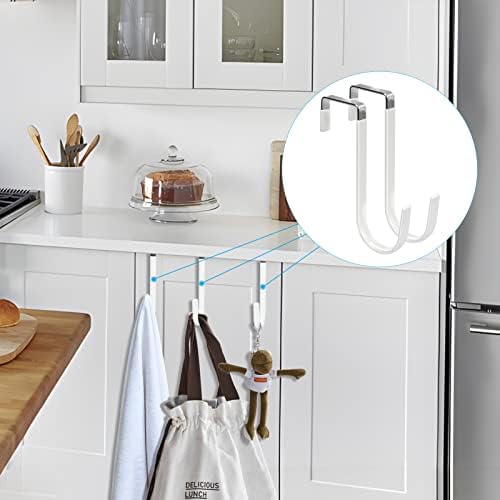 FYY Over The Door Hooks, 10 Pack Door Hangers Hooks with Rubber Prevent Scratches Heavy Duty Organizer Hooks for Living Room, Bathroom, Bedroom Hanging Clothes, Towels, Hats, Coats, Bags White