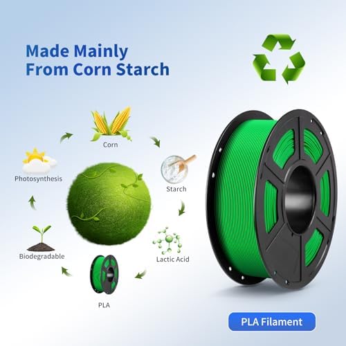 ANYCUBIC PLA Filament 1.75mm Bundle, 3D Printing PLA Filament 1.75mm Dimensional Accuracy +/- 0.02mm, 1KG Reusable Spool (2.2 lbs), 4KG Blue + Green + Orange + Yellow