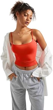 SUUKSESS Women Sexy Square Neck Tank Top Summer Y2K Going Out Basic Cami Shirt