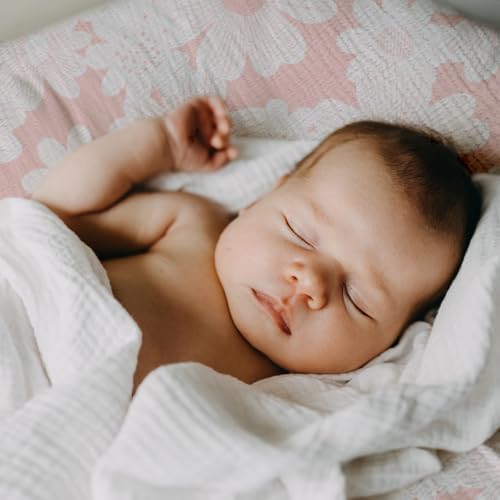 Gllquen Baby Muslin Bassinet Sheets 3 Pack, Breathable Elastic Cozy Fitted Cotton Bassinet Mattress Sheet for Baby Boy Girls, Fit for Hourglass Oval Rectangular Cradle Pad Sheets 33"x17" (Pink)