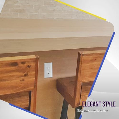 ENERLITES Jumbo Duplex Receptacle Outlet Wall Plate, Electrical Outlet Covers, Gloss Finish, Over-Size 1-Gang 5.5" x 3.5", Polycarbonate Thermoplastic, 8821O-W-10PCS, White (10 Pack)