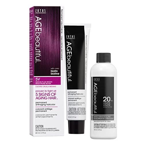 AGE beautiful Permanent Hair Color Dye Liqui Creme | 100% Gray Coverage | Anti-Aging Haircolor | Biotin for Thicker, Fuller Hair | Professional Salon Coloring