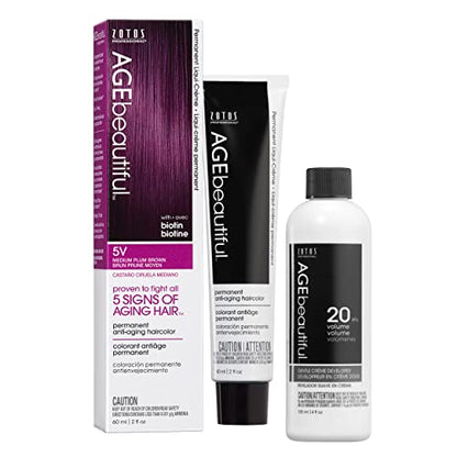 AGE beautiful Permanent Hair Color Dye Liqui Creme | 100% Gray Coverage | Anti-Aging Haircolor | Biotin for Thicker, Fuller Hair | Professional Salon Coloring