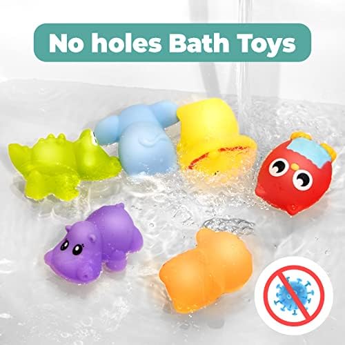 Hely Cancy Infant Bath Toys for 18 Months - No Hole Animal Bathtub Toys, Baby Bath Tub Toys