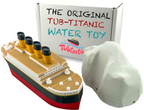 The Original 6 inch Floating Titanic Bath Toy from Tubtastic with free large Iceberg. Bath toy, Pool toy, RMS Titanic.