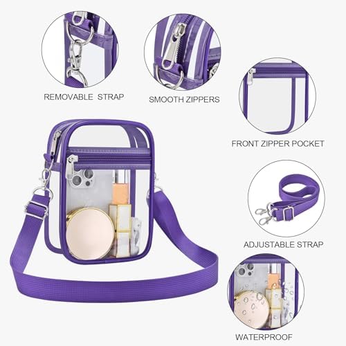 USPECLARE Clear Purse Stadium Approved CrossBody Bag for Men and Women
