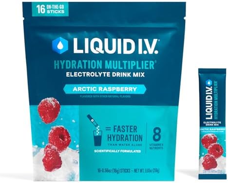 Liquid I.V.® Hydration Multiplier - Arctic Raspberry | Electrolyte Powder Drink Mix | 1 Pack (16 Servings)