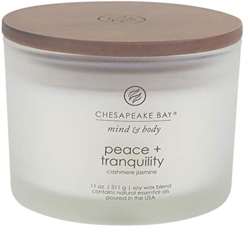 Chesapeake Bay Candle Scented Candle Peace + Tranquility (cashmere jasmine) 3-Wick Coffee Table Jar