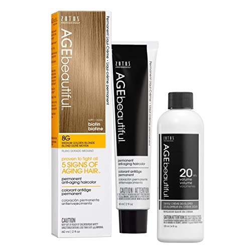 AGE beautiful Permanent Hair Color Dye Liqui Creme | 100% Gray Coverage | Anti-Aging Haircolor | Biotin for Thicker, Fuller Hair | Professional Salon Coloring
