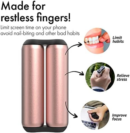ONO Roller - Handheld Fidget Toy for Adults | Help Relieve Stress, Anxiety, Tension | Promotes Focus, Clarity | Compact, Portable Design (Full Size/Aluminum, Rose Gold)