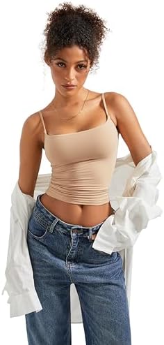 SUUKSESS Women Sexy Square Neck Tank Top Summer Y2K Going Out Basic Cami Shirt