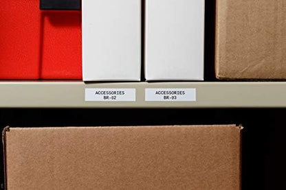 Brady Authentic (M21-500-595-WT) All-Weather Vinyl Label for Indoor/Outdoor ID, Lab and Equipment Labeling, Black on White- For M210, M210-LAB, M211, BMP21-PLUS and BMP21-LAB Printers, .5" W 21' L