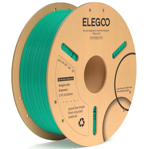 ELEGOO PLA Plus Filament 1.75mm Sea Green 1KG, PLA+ Tougher and Stronger 3D Printer Filament Pro Dimensional Accuracy +/- 0.02mm, 1kg Spool(2.2lbs) Fits for Most FDM 3D Printers