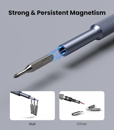 AXTH 50-in-1 Small Precision Screwdriver Set, Professional Magnetic Mini Repair Tool Kit for Phone, Computer, Watch, Laptop, Macbook, Ring Doorbell, Eyeglass, Electronic, [Bearing Steel] Screw Driver