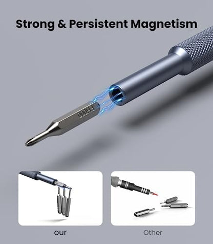 AXTH 50-in-1 Small Precision Screwdriver Set, Professional Magnetic Mini Repair Tool Kit for Phone, Computer, Watch, Laptop, Macbook, Ring Doorbell, Eyeglass, Electronic, [Bearing Steel] Screw Driver