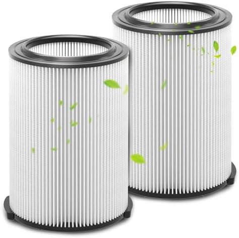 2 Pack Standard Wet/dry Vac Filter Vf4000 Compatible with RIDGID Vacs 5-20 Gallons Vacuum Cleaner, Replacement Vf4000 filter