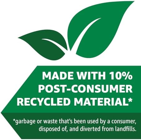 Amazon Basics 13 Gallon Tall Kitchen Drawstring Trash Bags, Clean Fresh Scnet, 10% Post Consumer Recycled, 200 Count