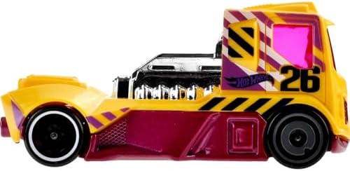 Bundle of Hot Wheels Track Builder Straight Track Set, 37 Component Parts & 1:64 Scale Toy Car (Amazon Exclusive) + Hot Wheels Set of 10 Toy Trucks in 1:64 Scale (Styles May Vary)