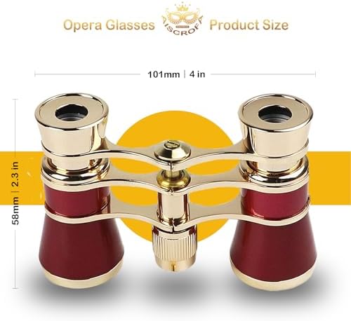 Opera Glasses,3X25 Theater Binoculars with Foldable and Extendable Handle,Mini Binocular Compact Lightweight,Portable Theater Glasses for Adults Kids Women in Musical Concert
