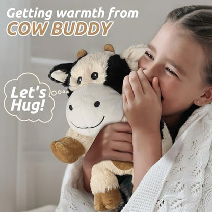 Cuckool Cow Stuffed Animals, Microwavable Stuffed Animals Adorable Fluffy Cow Plush for Warmth & Comfort, Heatable Coolable Lavender Scent Toys, Cute Soft Plushies Cow Gift for Kids Boys Girls & Adult