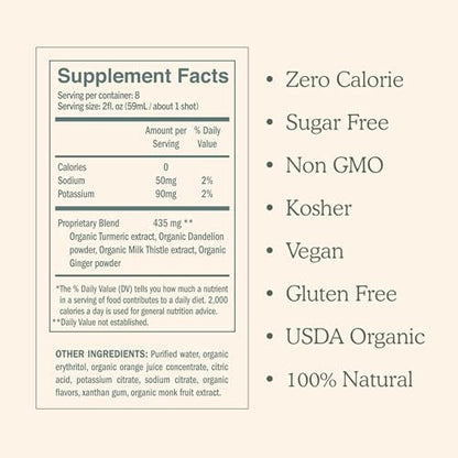 for Your Liver Cleanse Detox & Repair, Organic Milk Thistle Supplement with Turmeric, Dandelion, Ginger, and Orange, Promotes Optimal Liver Function,16oz Bottle, 6 Pack (6 Week Supply)