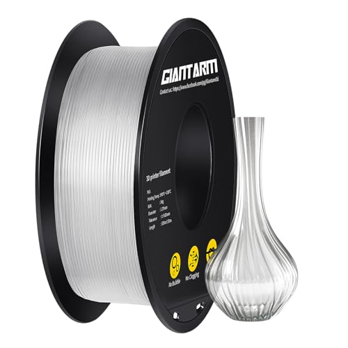 GIANTARM Clear PLA Filament, 1.75mm Transparent PLA 1kg Spool (2.2lbs), 3D Printer Filament with Vacuum Packaging