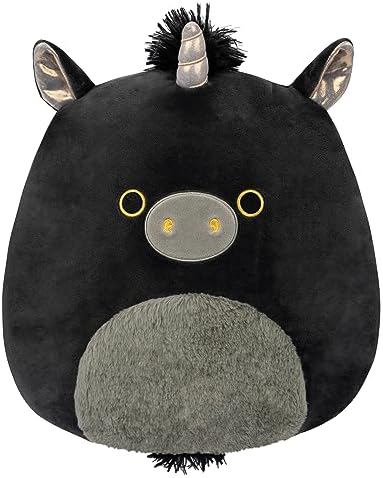 Squishmallows Original 12-Inch Nicolita Black and Gold Unicorn - Medium-Sized Ultrasoft Official Jazwares Plush
