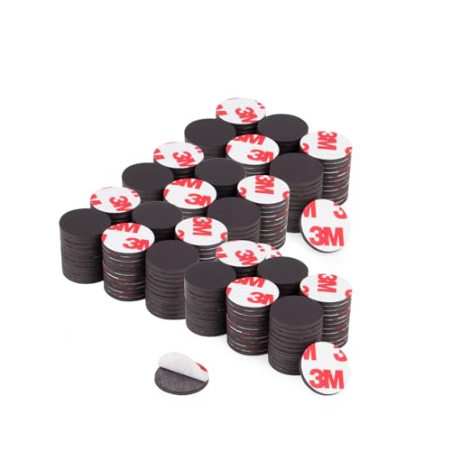 Round Magnets with Adhesive Backing, 180 Pieces 3M Magnetic Dots (Diameter 0.8’’ x 0.08”) Anisotropy Flexible Sticky Circle Magnets Tape for Whiteboard, Refrigerator, Crafts, Classroom
