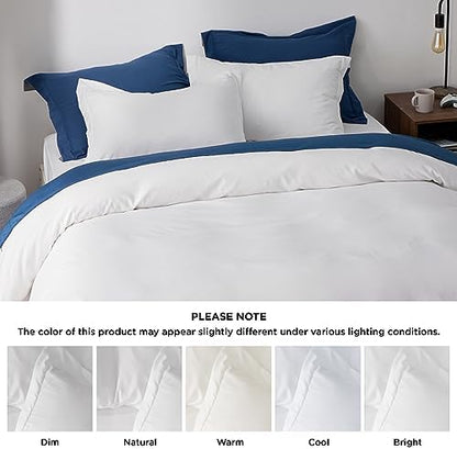 Bedsure White Duvet Cover Queen Size - Soft Double Brushed Bedding Set for Kids & Adults, Zipper Closure, 3 Pieces, Includes 1 Duvet Cover (90"x90") & 2 Pillow Shams, NO Comforter