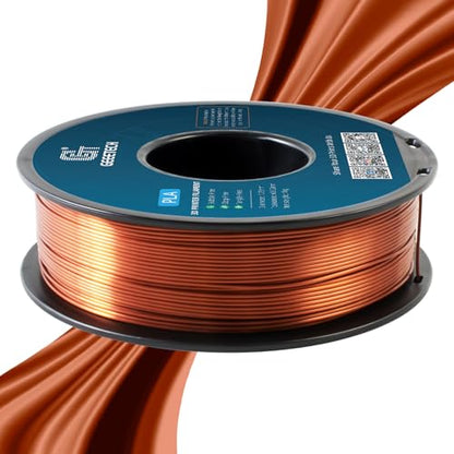 Geeetech Silk PLA Filament 1.75mm for 3D Printer, Metal-Like Shiny 3D Filament 1kg (2.2lbs) 1 Spool, Dimensional Accuracy +/- 0.02 mm, Metallic Copper Silk Filament
