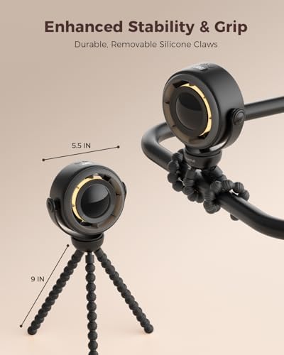 SWEETFULL Baby Stroller Fan - 4000mAh Rechargeable 4-Speed Quiet with LED Display & Night Light, Mini Portable 360° Clip On Safe Fan for Car Seat, Crib, Travel - Black